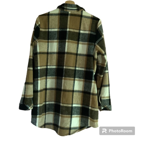 T H M L PLAID PRINT LONG SLEEVE SHIRT DRESS - Picture 2 of 16